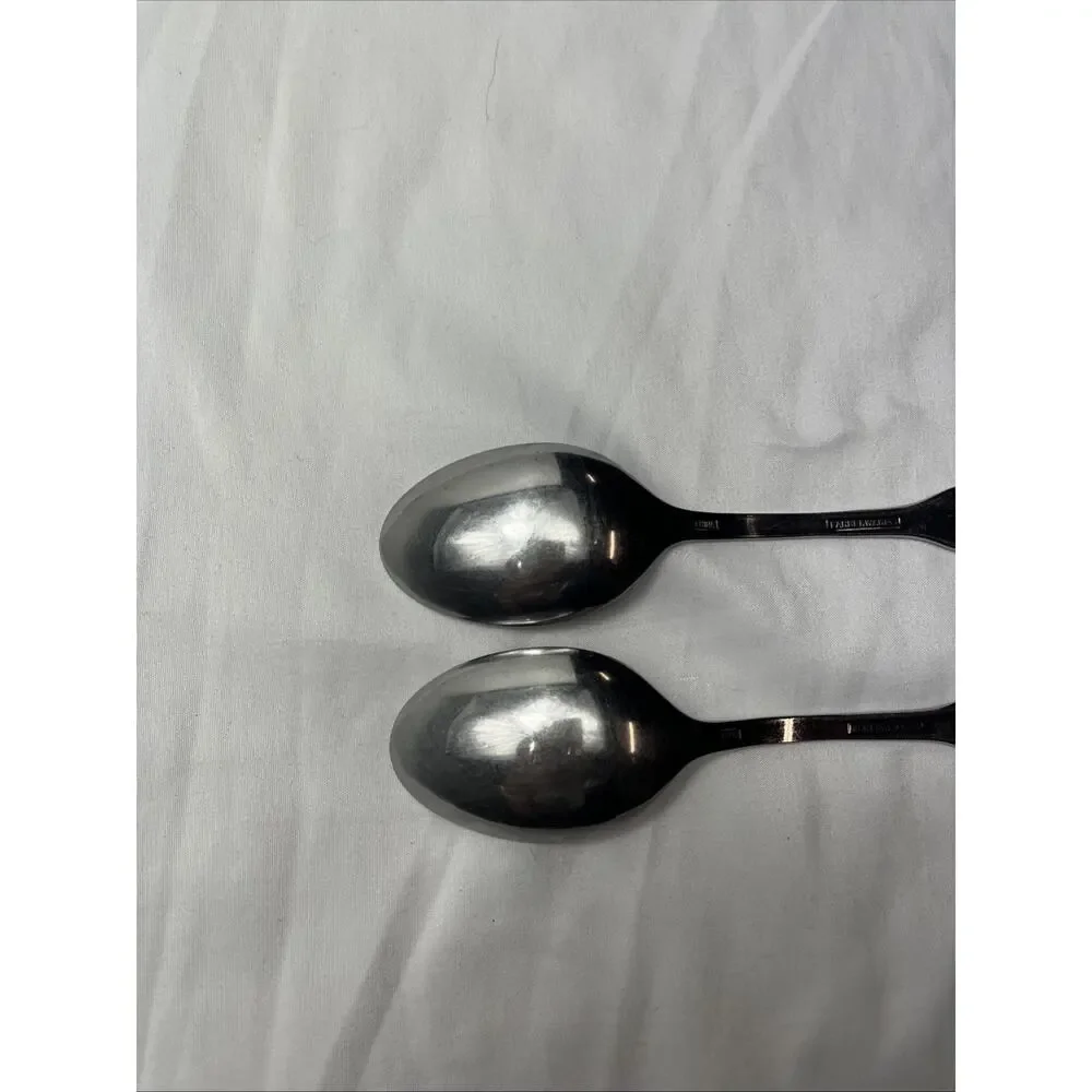 Faberware China Stainless Steel Soup Spoons, silver color, set of 2.